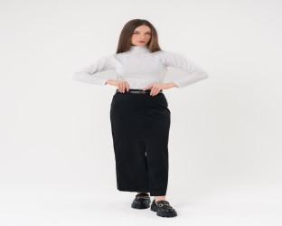 تنّورة نسائية بحزام وفتحة أمامية Women's Belted Skirt with Slit Front