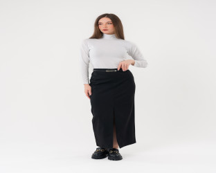 تنّورة نسائية بحزام وفتحة أمامية Women's Belted Skirt with Slit Front