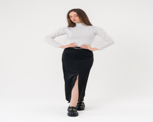 تنّورة نسائية بحزام وفتحة أمامية Women's Belted Skirt with Slit Front