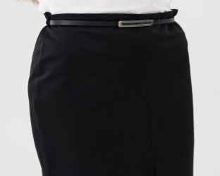 تنّورة نسائية بحزام وفتحة أمامية Women's Belted Skirt with Slit Front
