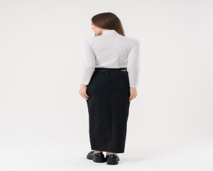 تنّورة نسائية بحزام وفتحة أمامية Women's Belted Skirt with Slit Front