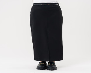 تنّورة نسائية بحزام وفتحة أمامية Women's Belted Skirt with Slit Front