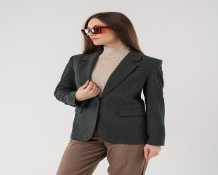 جاكيت بليزر بقماش الكوردروي المُضلع Women's Corduroy Blazer