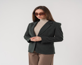 جاكيت بليزر بقماش الكوردروي المُضلع Women's Corduroy Blazer