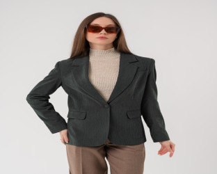 جاكيت بليزر بقماش الكوردروي المُضلع Women's Corduroy Blazer