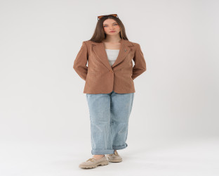 جاكيت بليزر بقماش الكوردروي Women's Corduroy Blazer