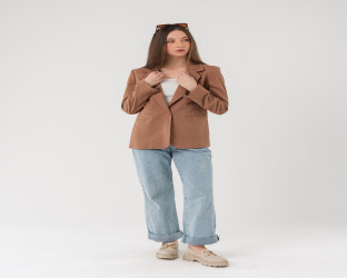 جاكيت بليزر بقماش الكوردروي Women's Corduroy Blazer