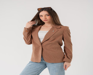 جاكيت بليزر بقماش الكوردروي Women's Corduroy Blazer