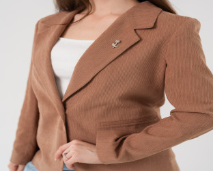 جاكيت بليزر بقماش الكوردروي Women's Corduroy Blazer