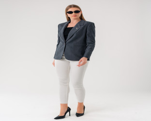 جاكيت بليزر بقماش الكوردروي Women's Corduroy Blazer