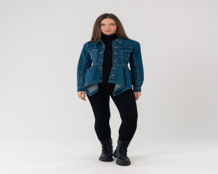 جاكيت جينز نسائي Women's Dark Denim Jacket