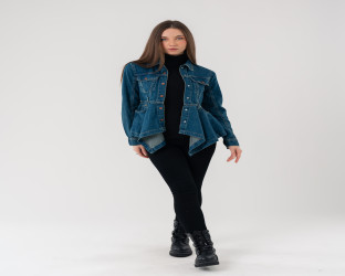 جاكيت جينز نسائي Women's Dark Denim Jacket