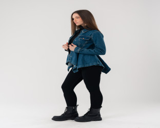 جاكيت جينز نسائي Women's Dark Denim Jacket