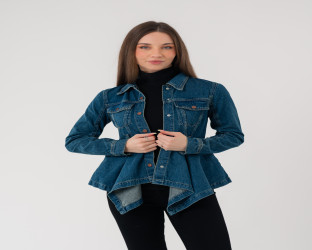 جاكيت جينز نسائي Women's Dark Denim Jacket