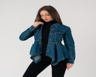 جاكيت جينز نسائي Women's Dark Denim Jacket
