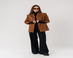 جاكيت بليزر بقماش الشامواه Women's Blazer in Faux Suede