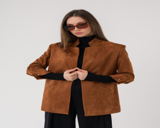 جاكيت بليزر بقماش الشامواه Women's Blazer in Faux Suede