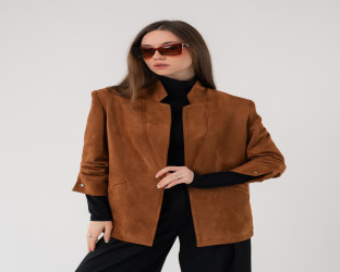 جاكيت بليزر بقماش الشامواه Women's Blazer in Faux Suede