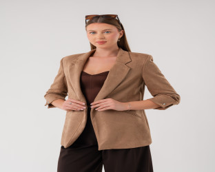 جاكيت بليزر بقماش الشامواه Women's Blazer in Faux Suede
