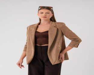 جاكيت بليزر بقماش الشامواه Women's Blazer in Faux Suede