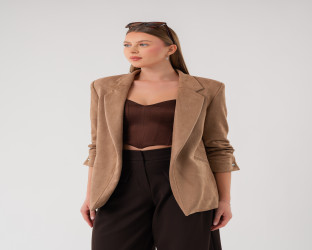 جاكيت بليزر بقماش الشامواه Women's Blazer in Faux Suede