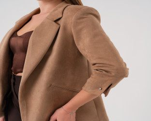 جاكيت بليزر بقماش الشامواه Women's Blazer in Faux Suede