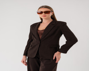 جاكيت بليزر بقماش الكوردروي المُضلع Women's Corduroy Blazer