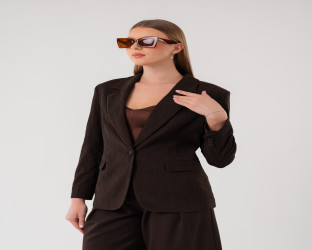 جاكيت بليزر بقماش الكوردروي المُضلع Women's Corduroy Blazer