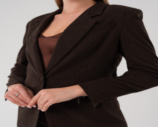 جاكيت بليزر بقماش الكوردروي المُضلع Women's Corduroy Blazer