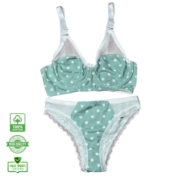 سيت حمالة ولباس نسائي يومي قطن طبيعي 100% كاب C بعضم SET BRA 517-07