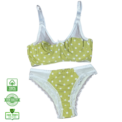 سيت حمالة ولباس نسائي يومي قطن طبيعي 100% كاب C بعضم SET BRA 517-08
