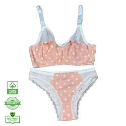 سيت حمالة ولباس نسائي يومي قطن طبيعي 100% كاب C بعضم SET BRA 517-09