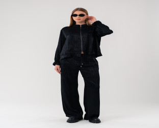 طقم تراك نسائي Women's Crinkle Tracksuit Set