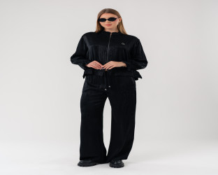 طقم تراك نسائي Women's Crinkle Tracksuit Set