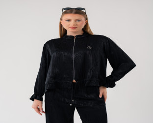 طقم تراك نسائي Women's Crinkle Tracksuit Set
