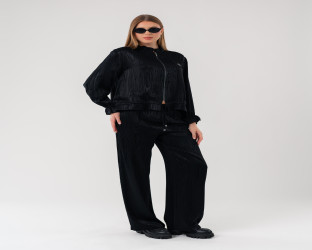 طقم تراك نسائي Women's Crinkle Tracksuit Set