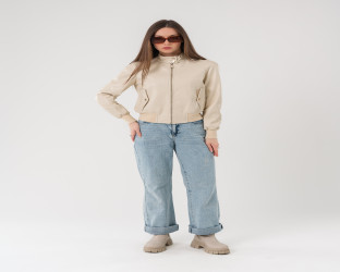 جاكيت جلد نسائي Women's Faux Leather Jacket