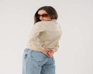 جاكيت جلد نسائي Women's Faux Leather Jacket