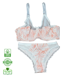 سيت حمالة ولباس نسائي يومي قطن طبيعي 100% كاب C بعضم SET BRA 517-013