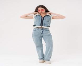 سترة (فيست) نسائية من الدنيم Women's Denim Biker Vest