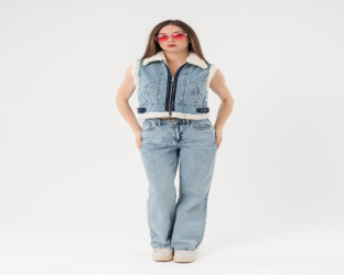 سترة (فيست) نسائية من الدنيم Women's Denim Biker Vest