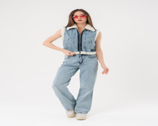 سترة (فيست) نسائية من الدنيم Women's Denim Biker Vest