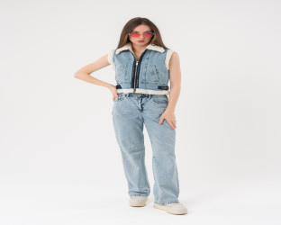 سترة (فيست) نسائية من الدنيم Women's Denim Biker Vest