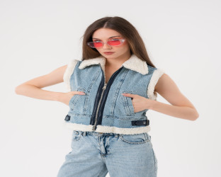 سترة (فيست) نسائية من الدنيم Women's Denim Biker Vest