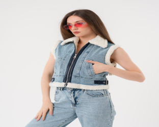 سترة (فيست) نسائية من الدنيم Women's Denim Biker Vest