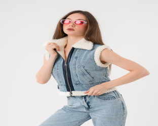 سترة (فيست) نسائية من الدنيم Women's Denim Biker Vest