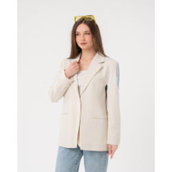بليزر باللون البيج والدنيم Blazer in Beige and Denim