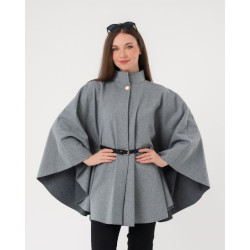 جاكيت كيب صوفي فضفاض Wool Blend Flowy Cape Jacket