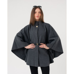 جاكيت كيب صوفي فضفاض Wool Blend Flowy Cape Jacket