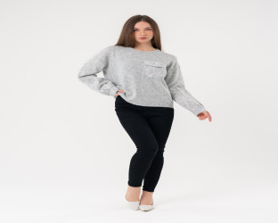 كنزة صوفية بتفاصيل دانتيل Knitted Sweater with Lace Details
